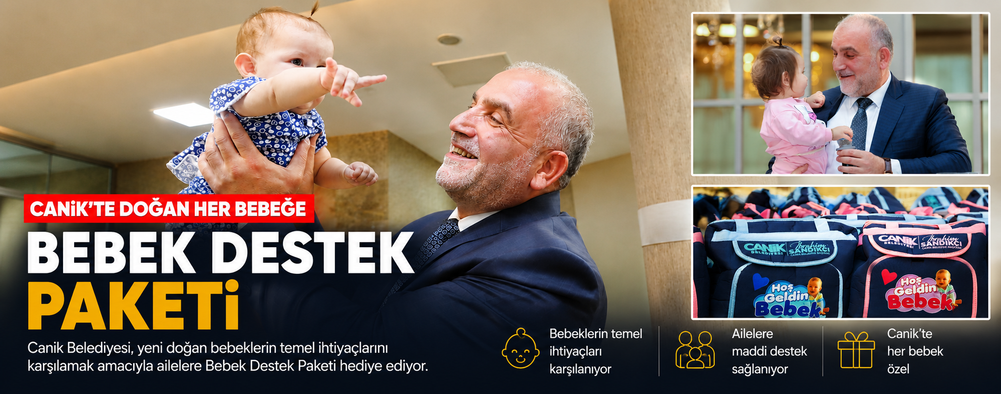 Canik'te doğan her bebeğe 